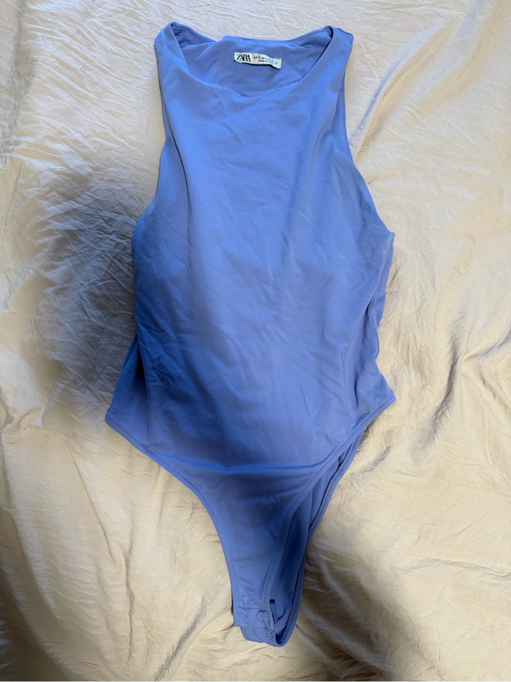 Zara Periwinkle Blue Sleeveless Bodysuit - Picture 1 of 2